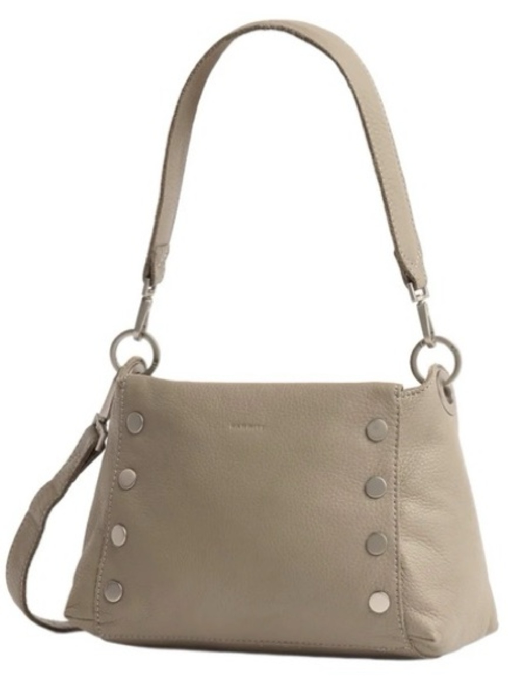 Hammitt Bryant Medium Pewter Pebble Leather Shoulder Bag Brushed Silver Hardware - Picture 12 of 12